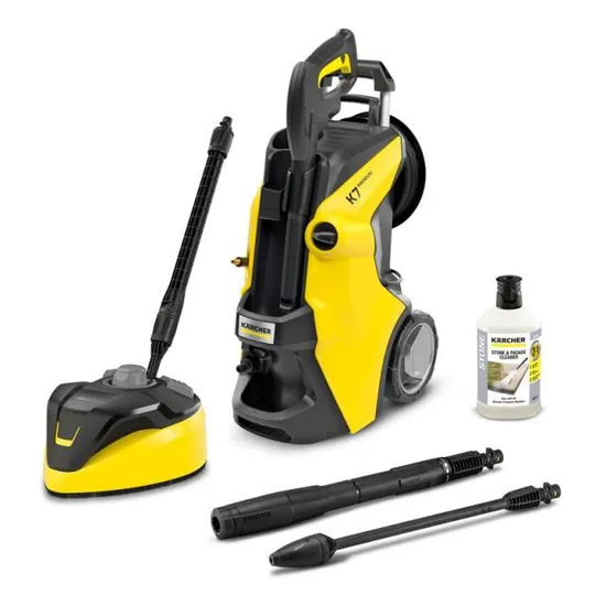 K7 Premium Power Home: Potencia del motor de 3000 W, 180 bar y caudal máximo a alta presión de 600 l/h + T-racer T7 y detergente