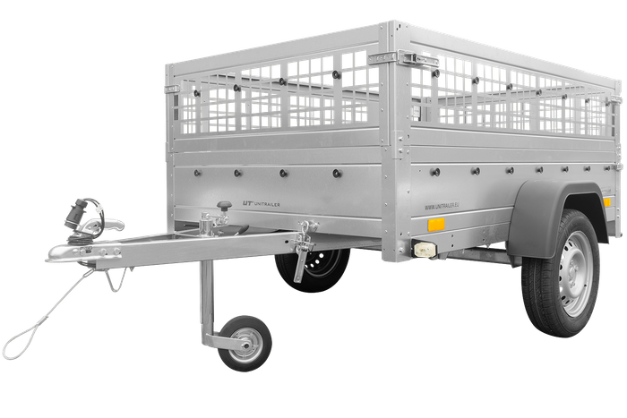 Remolque basculante de 200 x 125 cm con laterales de rejilla y rueda de apoyo – Garden Trailer 201 Kipp - Imagen de 4